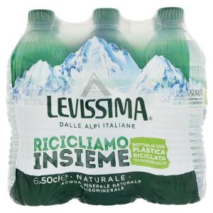 LEVISSIMA, Acqua Naturale, 100% RPET, 6 x 50 cl