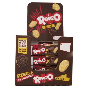 Ringo Cacao Biscotti Farciti con Crema Cacao Snack Merenda Expo da Banco 24 porz.55g